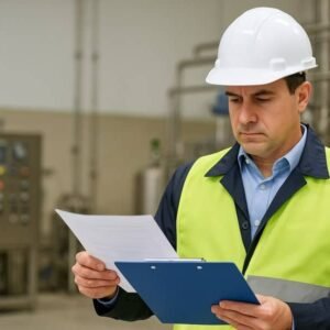 inspector checking pharmaceutical adverse drug reporting compliance