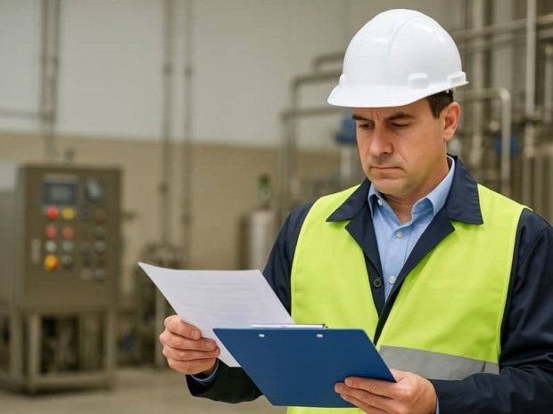 inspector checking pharmaceutical adverse drug reporting compliance
