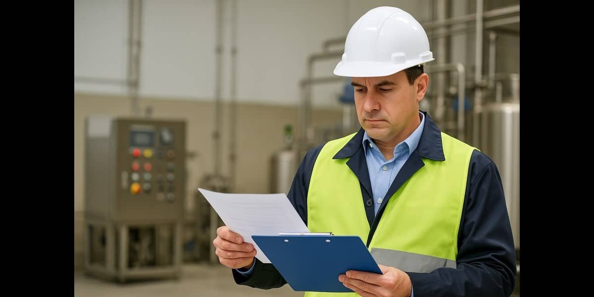 inspector checking pharmaceutical adverse drug reporting compliance