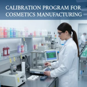 Calibration program for cosmetics manufacturing