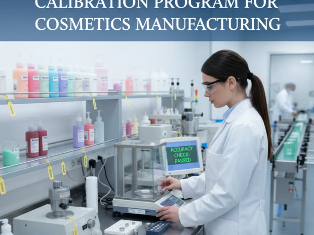Calibration program for cosmetics manufacturing