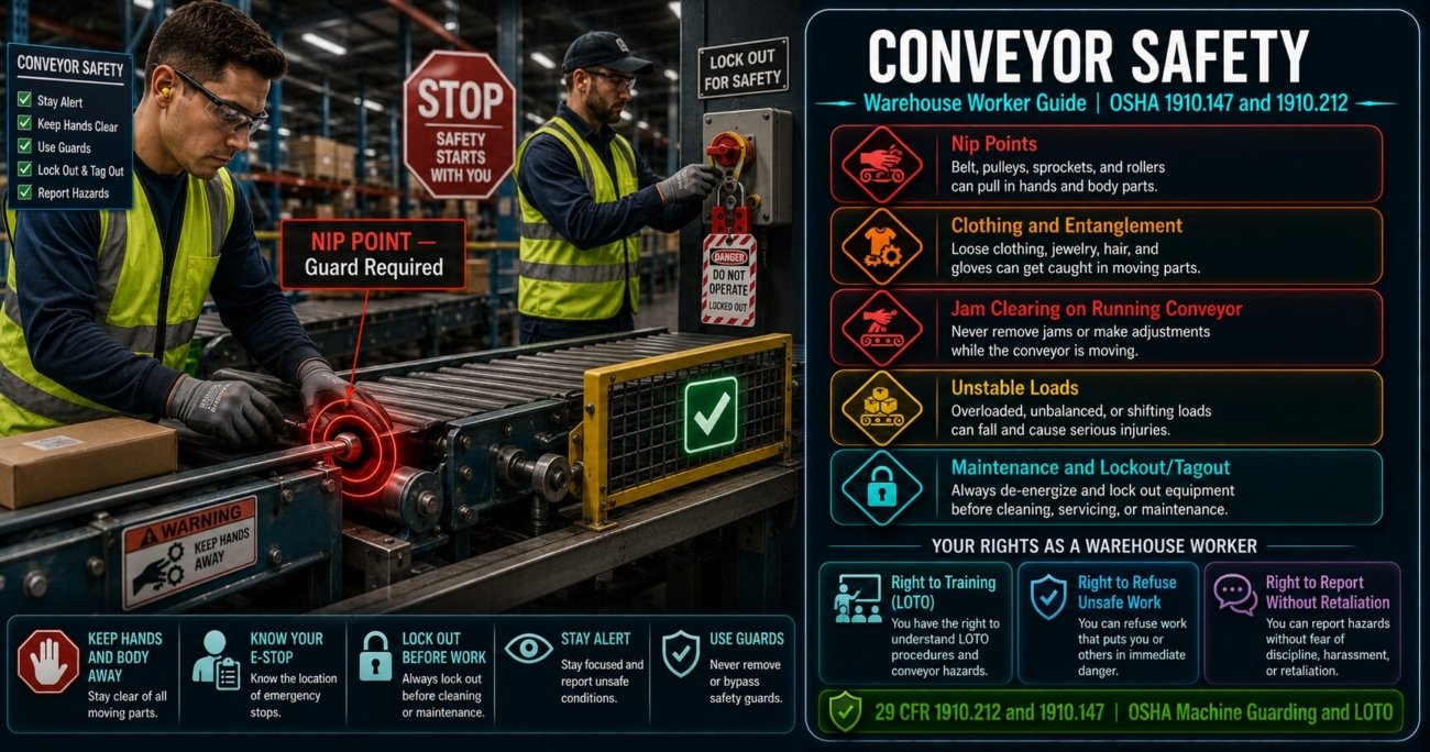 Conveyor Safety for Warehouse Workers: OSHA Rights and Hazards