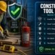 Construction worker hand and power tool safety guide covering OSHA 1926 guard requirements, GFCI protection, pneumatic nail gun safety and hot work fire watch rules