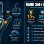 Hand wrist and finger workplace safety insights showing injury statistics, glove selection failures, machine guarding gaps and prevention data for 2025 and 2026