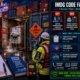 IMDG Code maritime HAZMAT situational guide covering four decision points where undeclared Class 8 corrosive liquid misrepresented as non-hazardous cargo leaked at sea requiring emergency response without cargo identity information