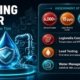 Healthy buildings drinking water assessment infographic showing Legionella control temperatures, lead action levels, ASHRAE 188 water management plan requirements, and flushing protocols.