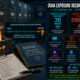 OSHA exposure records 30-year retention statistics infographic showing 29 CFR 1910.1020 requirements, $165,514 maximum willful penalty per record violation as of January 2025, 20-50 year mesothelioma latency period justifying the retention requirement, and compliance gap data including 700+ improper recording cases found in a single audit.