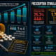 Prescription stimulant misuse workplace statistics infographic showing 25.3% misuse rate among stimulant users (JAMA 2025), 1.7% amphetamine urine test positivity in 2024, 60% prescription growth from 2012 to 2023, and 2.3% hair test positivity in 2025, based on NIDA/SAMHSA/CDC research and Quest Diagnostics Drug Testing Index data.