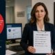 HIPAA privacy standards insights article featured image showing a female healthcare privacy officer holding a compliance audit clipboard in front of a Notice of Privacy Practices wall notice, with a donut chart of top OCR investigation categories in the left panel.