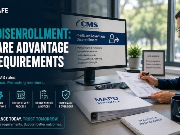 MAPD disenrollment CMS requirements — Medicare Advantage compliance officer reviewing 42 CFR 422.74