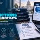 FDA compliance and enforcement checklist clipboard beside regulatory binders and laptop showing enforcement actions by jurisdiction map and inspection trends data for 2026