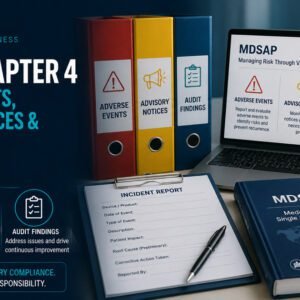 MDSAP Chapter 4 adverse events advisory notices audit findings binders and incident report