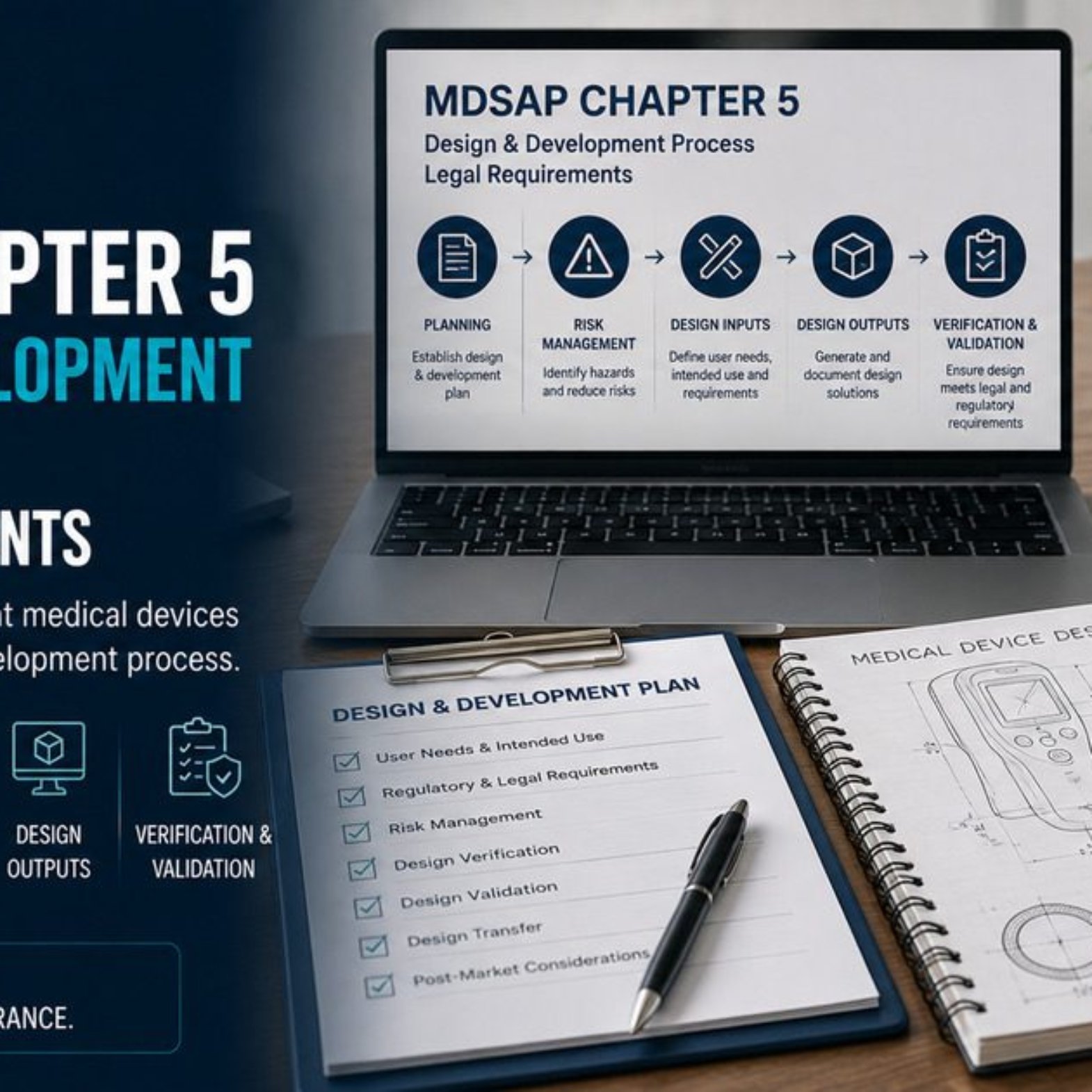 MDSAP Chapter 5 design and development process legal requirements design plan and regulatory binders