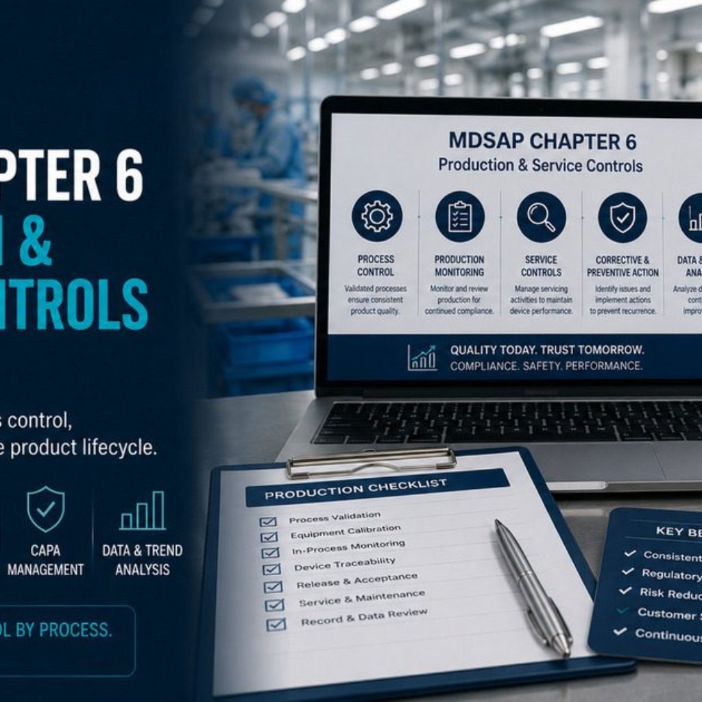 MDSAP Chapter 6 production and service controls insights production floor checklist and audit laptop