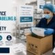 Medical device packaging labeling and distribution worker safety production floor line worker inspecting sterile device box