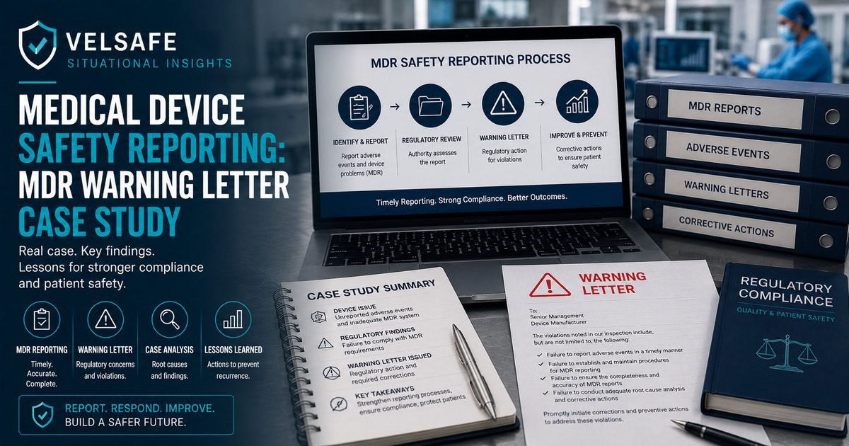 Medical device safety reporting MDR warning letter case study process flowchart regulatory binders