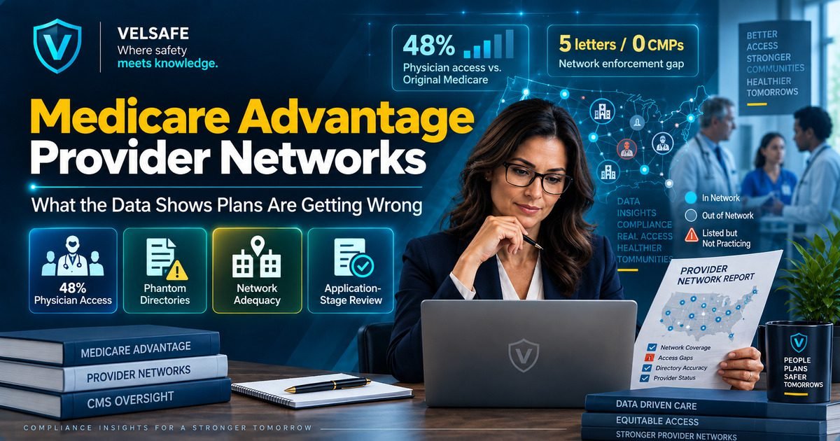 Medicare Advantage provider networks insights showing 48% physician access rate phantom directories network adequacy and application stage review data