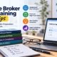 Medicare broker agent training exam tips study setup with Medicare basics products and plans rules and compliance and sales and ethics textbooks laptop showing agent exam prep practice questions and study plan checklist