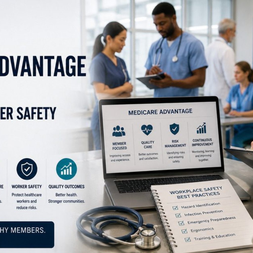 Medicare Advantage overview healthcare worker safety guide plan workers in clinical setting reviewing care coordination and quality improvement