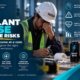 Worker in hard hat showing signs of fatigue beside energy drink and pills illustrating prescription stimulant misuse workplace risks
